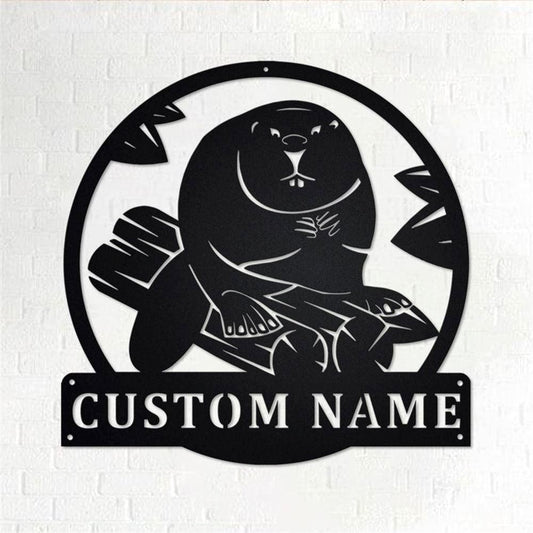 Personalized Metal Monogram Sign, Beaver Metal Wall Art, Beaver Name Sign, Beaver Metal Home Decor