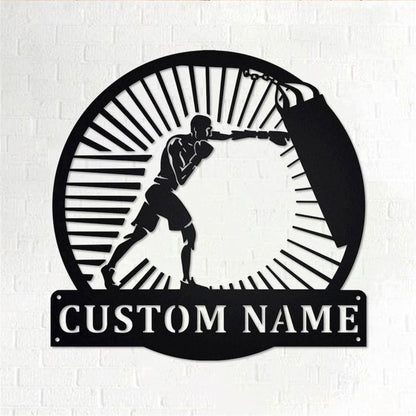 Personalized Metal Monogram Sign, Boxing Metal Wall Art, Boxing Name Sign, Boxing Home Decor