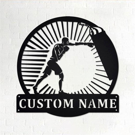 Personalized Metal Monogram Sign, Boxing Metal Wall Art, Boxing Name Sign, Boxing Home Decor