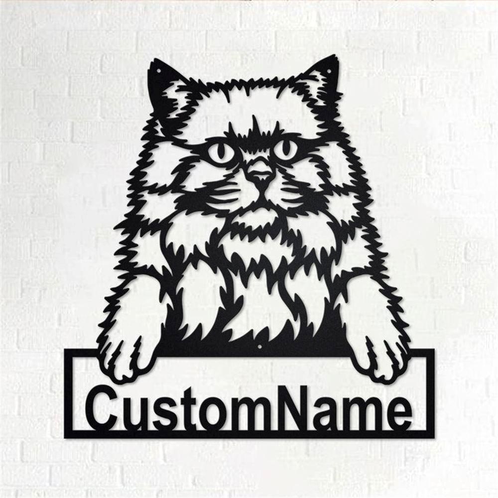 Personalized Metal Monogram Sign, British Longhair Cat Metal Wall Art, British Longhair Cat Name Sign, British Home Decor