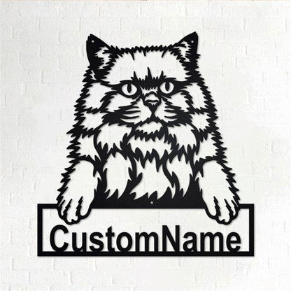 Personalized Metal Monogram Sign, British Longhair Cat Metal Wall Art, British Longhair Cat Name Sign, British Home Decor