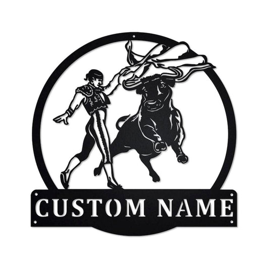 Personalized Metal Monogram Sign, Bullfighting Metal Sign, Bullfighting Metal Wall Art, Bullfighting Metal Sign, Bullfighting Lover