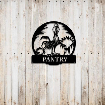 Personalized Metal Monogram Sign, Cockerel Crazy Metal Wall Art, Rooster Name Sign, Rooster Home Decor
