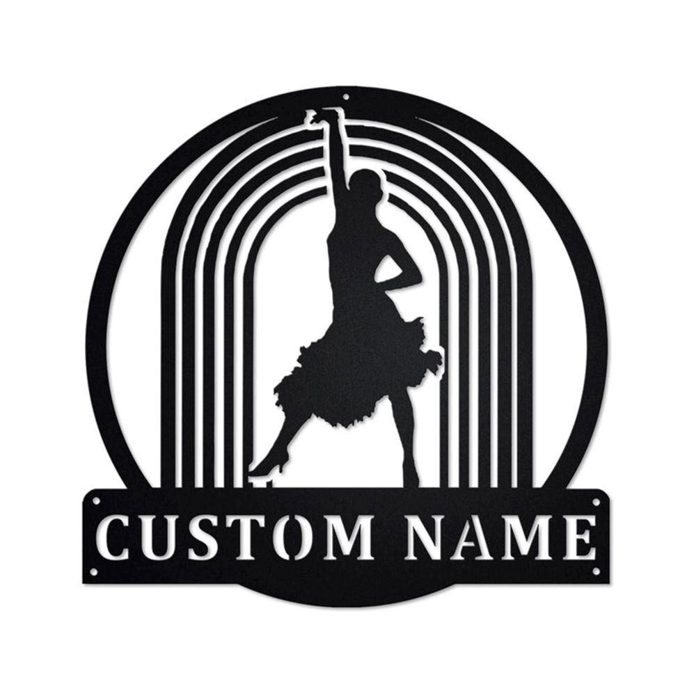 Personalized Metal Monogram Sign, Contemporary Dancer Metal Sign, Contemporary Dancer Metal Wall Art, Contemporary Dancer Metal Sign