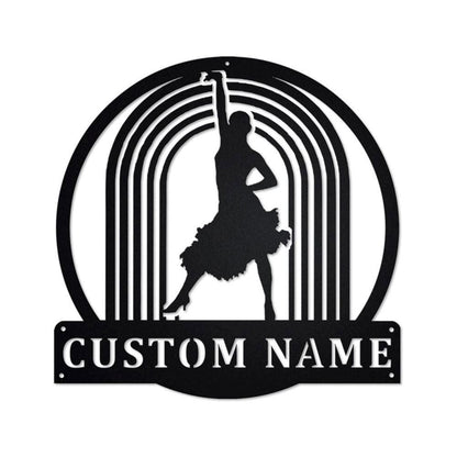 Personalized Metal Monogram Sign, Contemporary Dancer Metal Sign, Contemporary Dancer Metal Wall Art, Contemporary Dancer Metal Sign