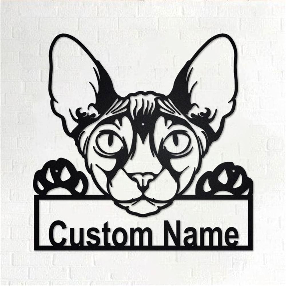 Personalized Metal Monogram Sign, Donskoy Cat Metal Wall Art, Donskoy Cat Name Sign, Donskoy Cat Home Decor