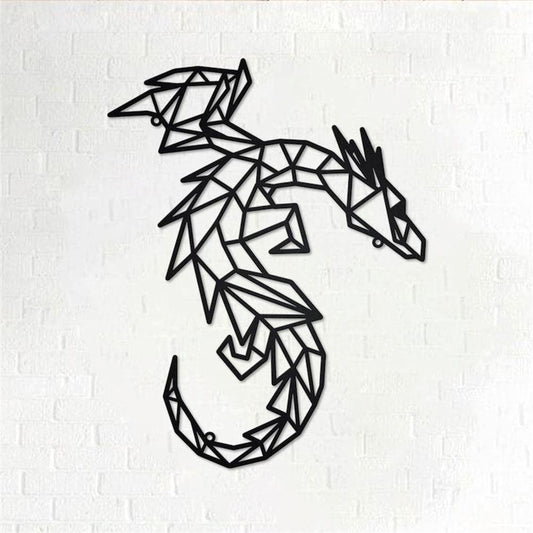 Personalized Metal Monogram Sign, Dragon Geometric Metal Wall Art, Dragon Name Sign, Dragon