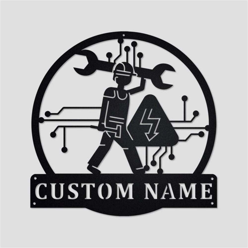 Personalized Metal Monogram Sign, Electrical Engineering Monogram Metal Wall Decor, Electrical Engineering Metal Sign Gifts For Electrical