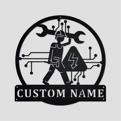 Personalized Metal Monogram Sign, Electrical Engineering Monogram Metal Wall Decor, Electrical Engineering Metal Sign Gifts For Electrical