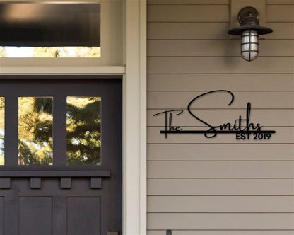 Personalized Metal Monogram Sign, Family Name Sign, Metal Last Name Sign, Metal Name Sign, Established Last Name Sign