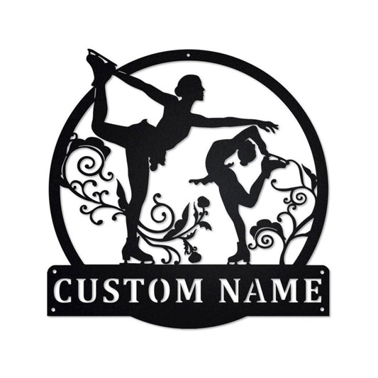 Personalized Metal Monogram Sign, Figure Skating Metal Sign, Figure Skating Metal Wall Art, Figure Skating Metal Wall Decor,