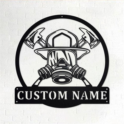 Personalized Metal Monogram Sign, Firefighter Metal Wall Art, Firefighter Name Sign, Firefighter Metal Home Decor