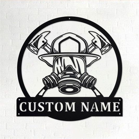 Personalized Metal Monogram Sign, Firefighter Metal Wall Art, Firefighter Name Sign, Firefighter Metal Home Decor