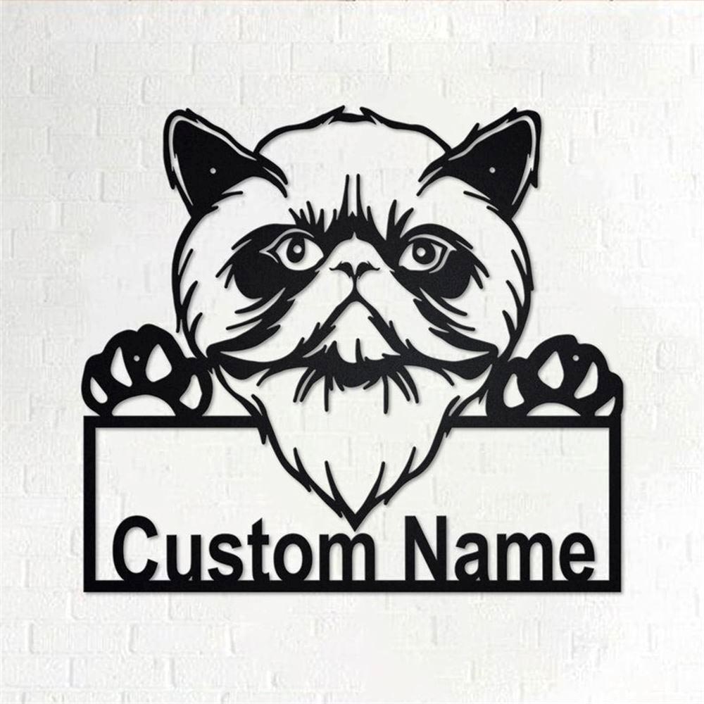 Personalized Metal Monogram Sign, Himalayan Cat Metal Wall Art, Himalayan Cat Name Sign, Himalayan Cat Home