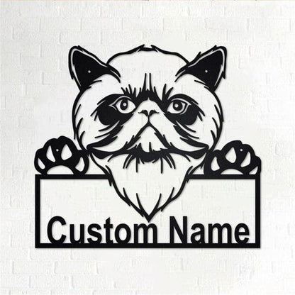 Personalized Metal Monogram Sign, Himalayan Cat Metal Wall Art, Himalayan Cat Name Sign, Himalayan Cat Home