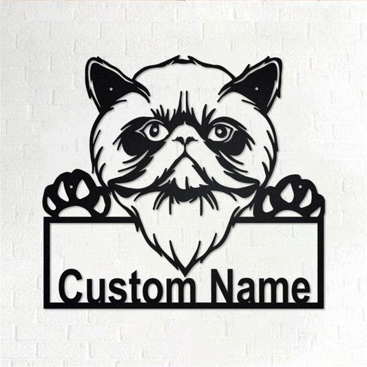 Personalized Metal Monogram Sign, Himalayan Cat Metal Wall Art, Himalayan Cat Name Sign, Himalayan Cat Home