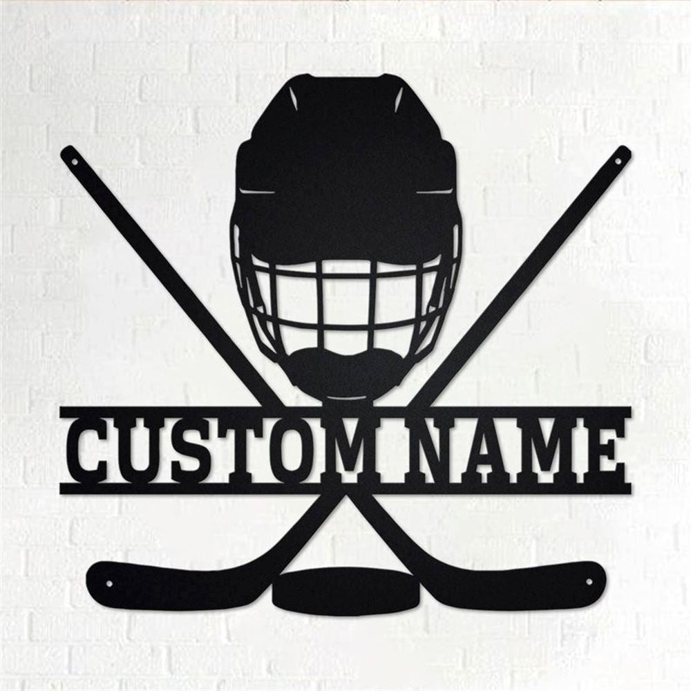 Personalized Metal Monogram Sign, Hockey Metal Wall Art, Hockey Name Sign, Hockey Metal Sign, Hockey Home Decor