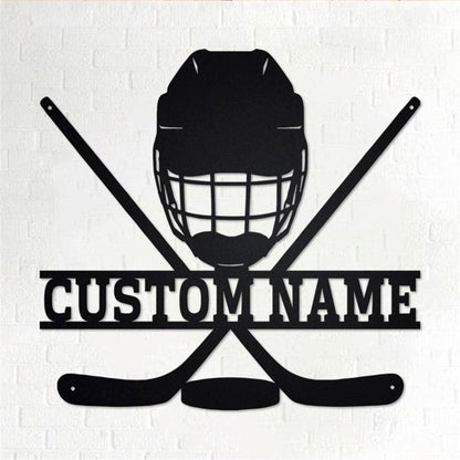 Personalized Metal Monogram Sign, Hockey Metal Wall Art, Hockey Name Sign, Hockey Metal Sign, Hockey Home Decor