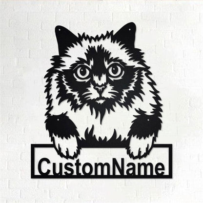 Personalized Metal Monogram Sign, Holy Burma Cat Metal Wall Art, Holy Burma Cat Name Sign, Holy Burma Cat Home Decor