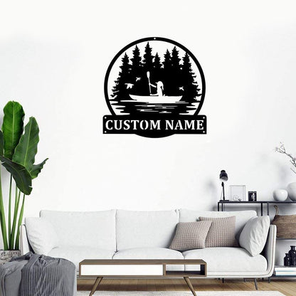 Personalized Metal Monogram Sign, Kayak Female Metal Wall Art,Kayak Name Sign, Kayak Metal Home Decor