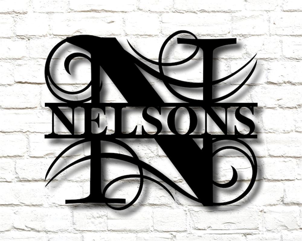 Personalized Metal Monogram Sign, Last Family Name Sign, Metal Wall Decor, Housewarming Gift, Welcome Sign For Front Porch