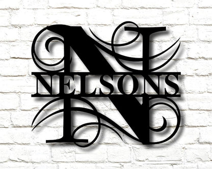 Personalized Metal Monogram Sign, Last Family Name Sign, Metal Wall Decor, Housewarming Gift, Welcome Sign For Front Porch