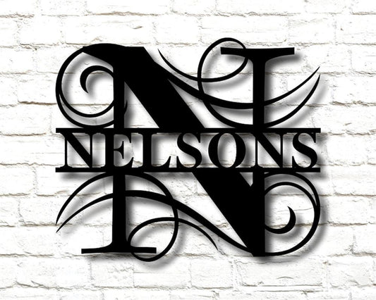 Personalized Metal Monogram Sign, Last Family Name Sign, Metal Wall Decor, Housewarming Gift, Welcome Sign For Front Porch