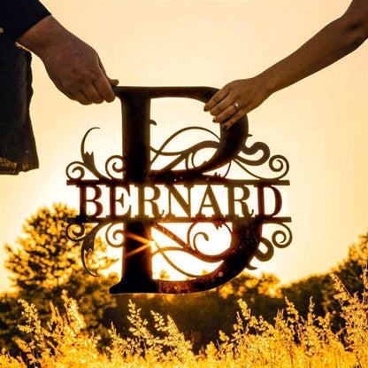 Personalized Metal Monogram Sign, Last Name Monogram Metal Family Name Sig Wall Decor Housewarming Wedding Anniversary Gift