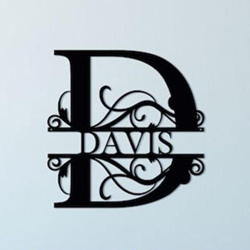 Personalized Metal Monogram Sign, Metal Name Sign, Split Letter Name S ...