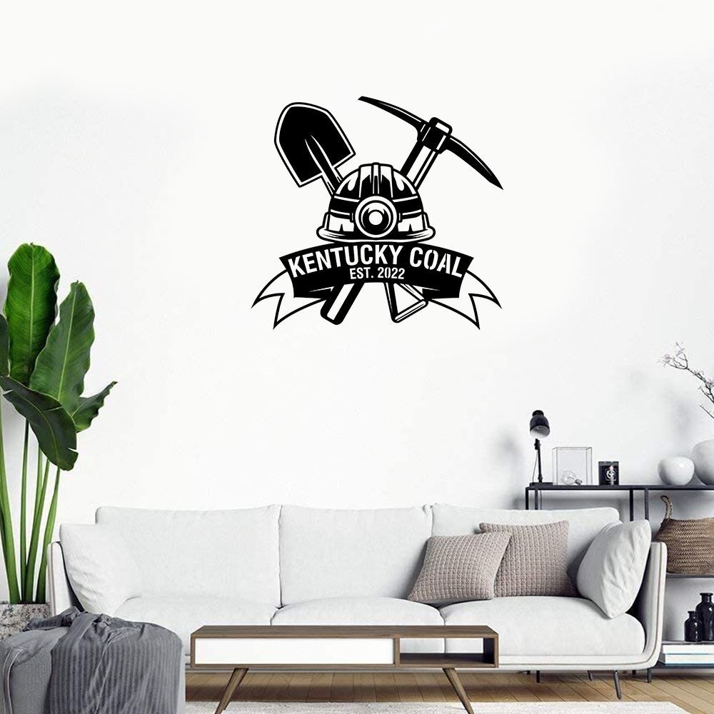 Personalized Metal Monogram Sign, Mining Tools Metal Wall Art, Miner Name Sign, Mining Metal Home Decor