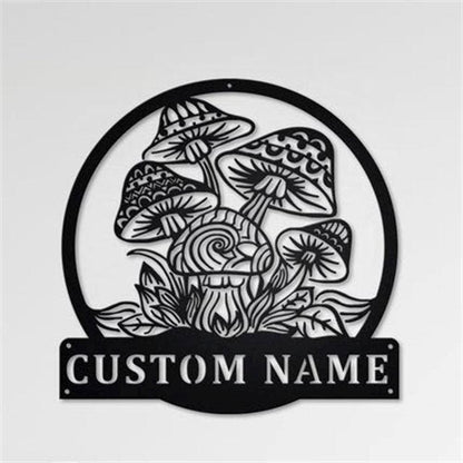 Personalized Metal Monogram Sign, Mushrooms Monogram Metal Wall Decor, Mushrooms Metal Sign, Office Wall Art, Housewarming Outdoor Metal