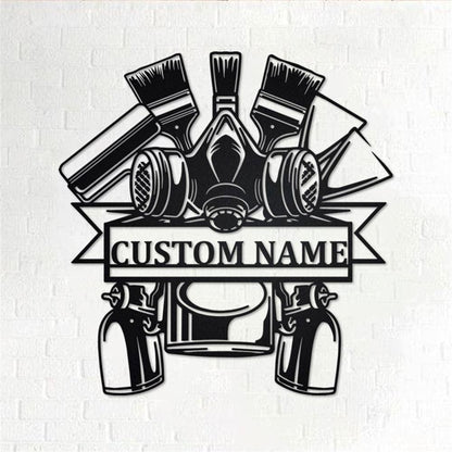 Personalized Metal Monogram Sign, Painter Metal Wall Art, Painter Name Sign, Painter Metal Home Decor