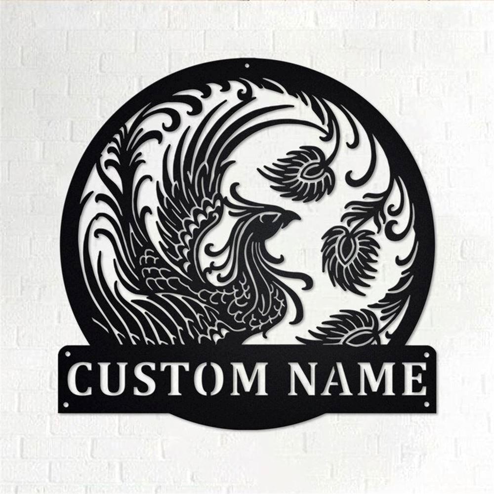 Personalized Metal Monogram Sign, Phoenix Metal Wall Art, Phoenix Name Sign, Phoenix Metal Home Decor