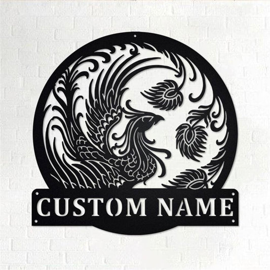 Personalized Metal Monogram Sign, Phoenix Metal Wall Art, Phoenix Name Sign, Phoenix Metal Home Decor