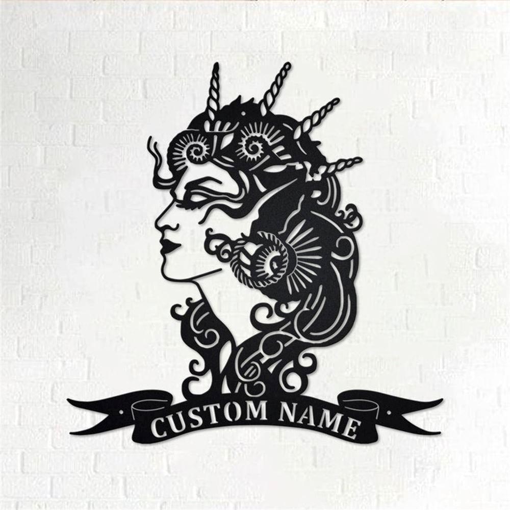 Personalized Metal Monogram Sign, Queen Of The Sea Metal Wall Art, Beach Girl Name Sign, Queen Metal Home Decor