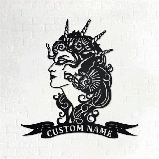 Personalized Metal Monogram Sign, Queen Of The Sea Metal Wall Art, Beach Girl Name Sign, Queen Metal Home Decor