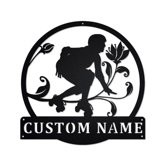 Personalized Metal Monogram Sign, Roller Derby Metal Sign, Roller Derby Metal Wall Art, Roller Derby Metal Wall Decor, Roller Derby Lover