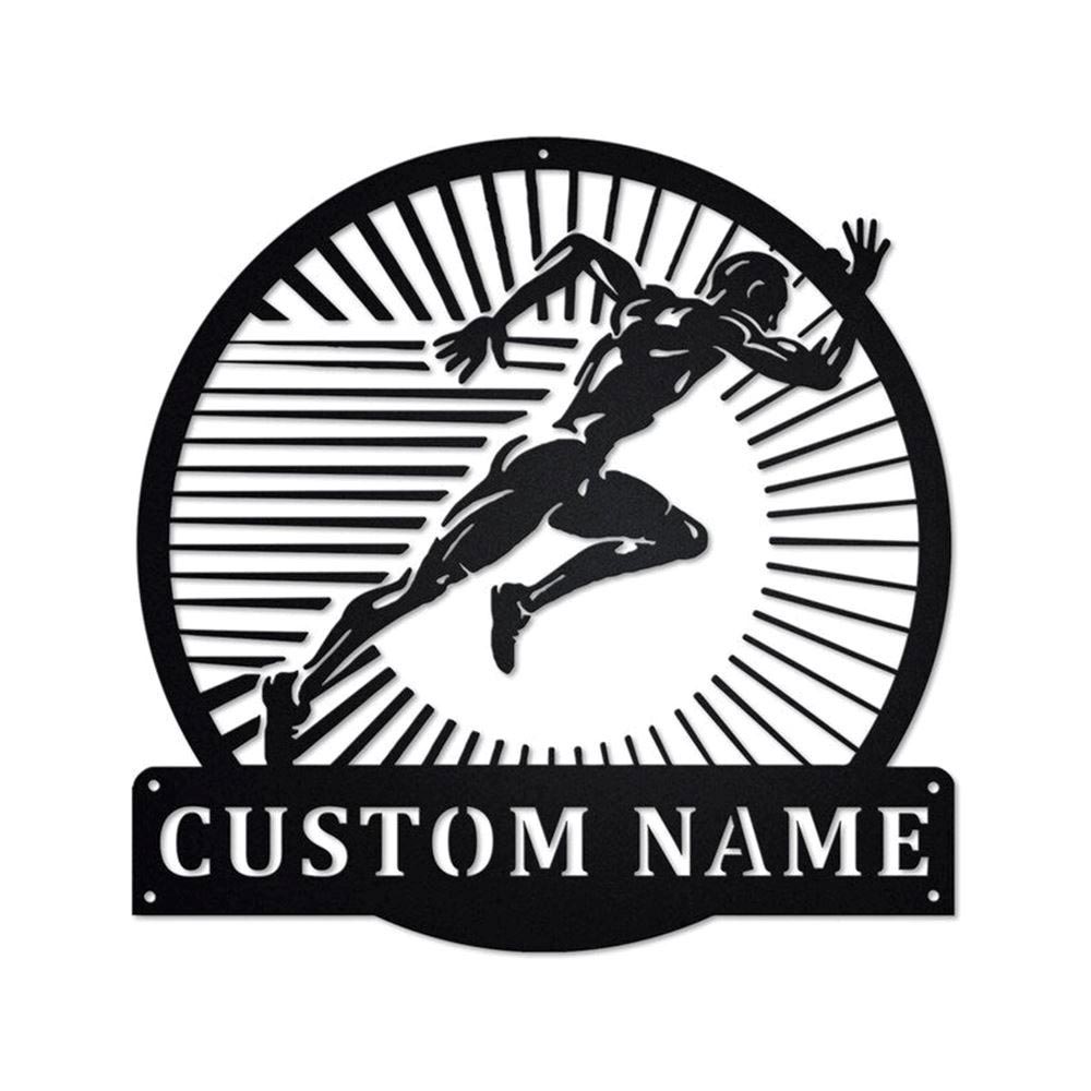 Personalized Metal Monogram Sign, Running Metal Sign, Running Metal Wall Art, Running Metal Wall Decor, Running Lover Gift Custom