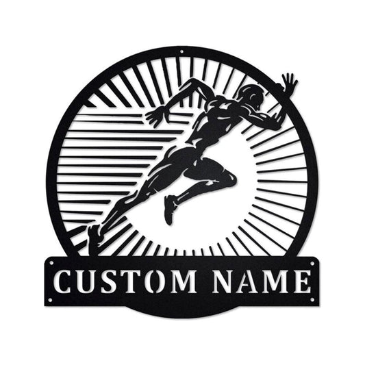 Personalized Metal Monogram Sign, Running Metal Sign, Running Metal Wall Art, Running Metal Wall Decor, Running Lover Gift Custom