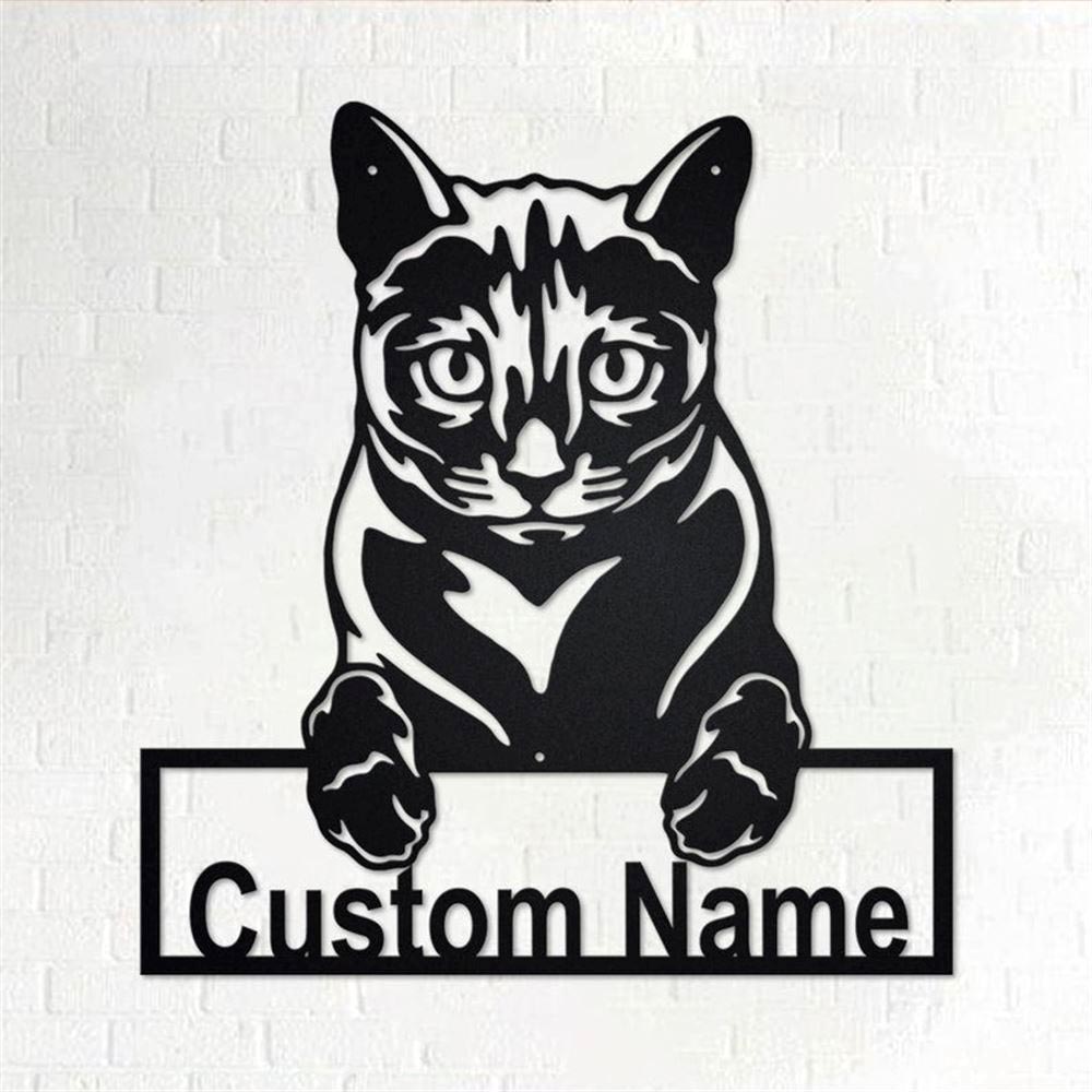 Personalized Metal Monogram Sign, Russian Blue Cat Metal Wall Art, Russian Blue Cat Name Sign, Russian Blue Cat Home Decor