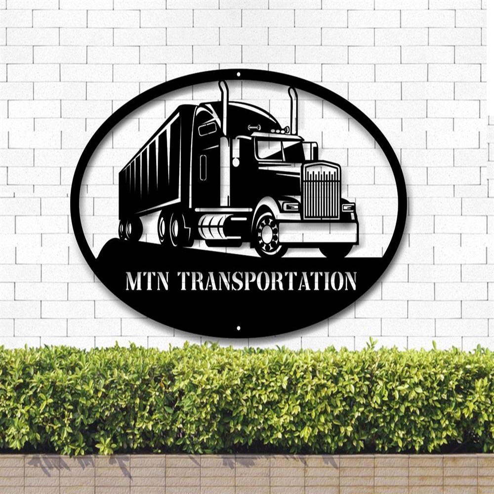 Personalized Metal Monogram Sign, Semi Truck Metal Wall Art, Semi Truck Name Sign, Semi Truck Home Decor