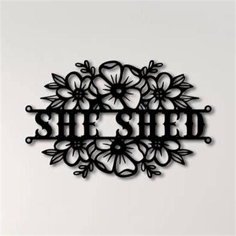 Personalized Metal Monogram Sign, She Shed Wall Art Cut Metal Sign, Metal Wall Art, Metal House Sign