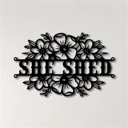 Personalized Metal Monogram Sign, She Shed Wall Art Cut Metal Sign, Metal Wall Art, Metal House Sign