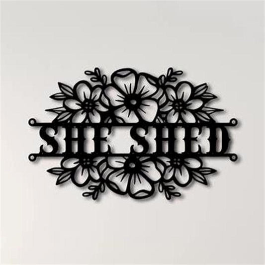 Personalized Metal Monogram Sign, She Shed Wall Art Cut Metal Sign, Metal Wall Art, Metal House Sign