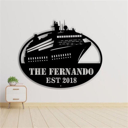Personalized Metal Monogram Sign, Ship Metal Wall Art, Ship Name Sign, Ship Metal Home Decor