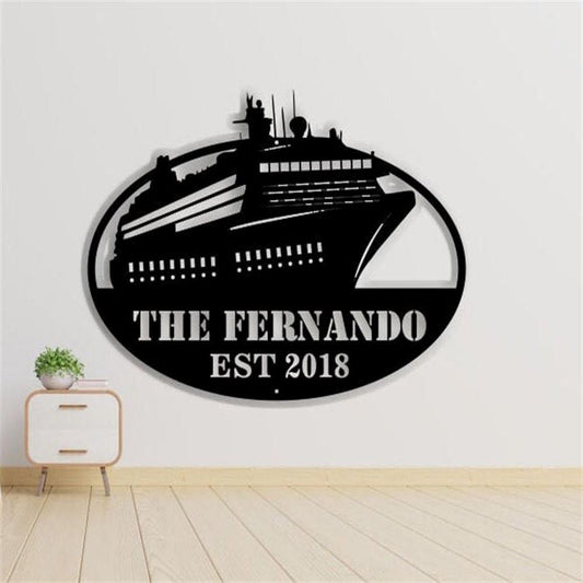 Personalized Metal Monogram Sign, Ship Metal Wall Art, Ship Name Sign, Ship Metal Home Decor