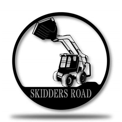 Personalized Metal Monogram Sign, Skid Steer Metal Signs, Metal Sign, Metal Wall Art