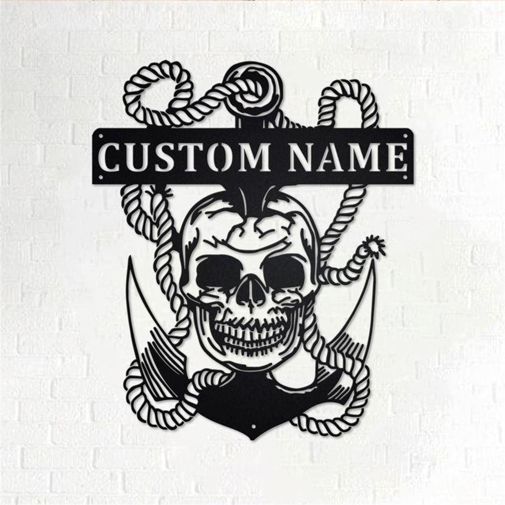 Personalized Metal Monogram Sign, Skull And Dragon Metal Wall Art, Skull And Dragon Name Sign, Skull And Dragon Home Decor