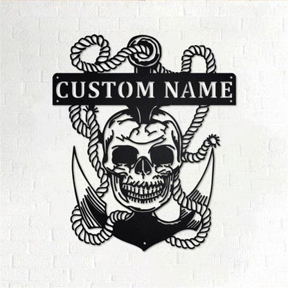 Personalized Metal Monogram Sign, Skull And Dragon Metal Wall Art, Skull And Dragon Name Sign, Skull And Dragon Home Decor