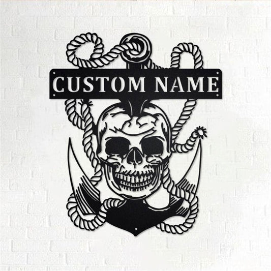 Personalized Metal Monogram Sign, Skull And Dragon Metal Wall Art, Skull And Dragon Name Sign, Skull And Dragon Home Decor